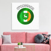 O'Connor Crest & Celtic Knot on Shamrock Canvas Pr (Insitu (Woonkamer))
