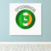 O'Connor Crest & Celtic Knot on Shamrock Canvas Pr Afdruk (Insitu (Houten vloer))
