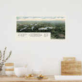 Oconomowoc and Waukesha, WI Panoramic Map - 1890 Poster (Keuken)