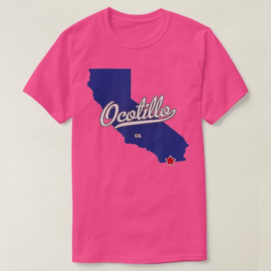 Ocotillo California Kaart T-shirt (Design voorkant)