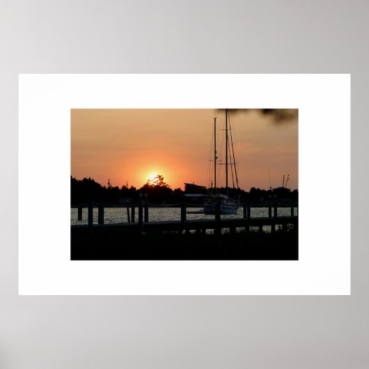 Ocracoke Harbour Sunset Poster (Voorkant)
