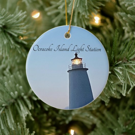 Ocracoke Island Light Station Keramisch Ornament (Boom)