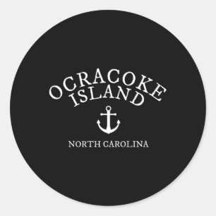 Ocracoke Island North Carolina nautisch thema Ronde Sticker