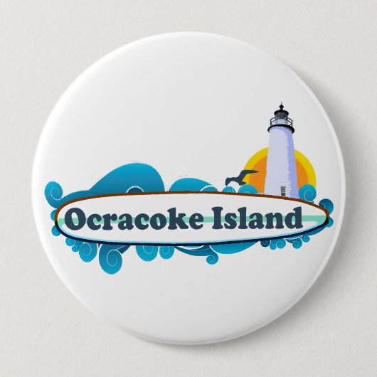 Ocracoke Island Ronde Button 4,0 Cm (Voorkant)
