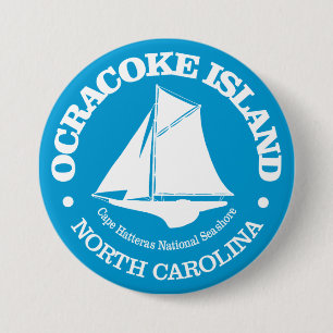 Ocracoke Island (sloep) Ronde Button 7,6 Cm