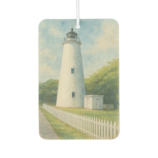 Ocracoke Lighthouse Watercolor Luchtverfrisser (Voorkant)
