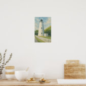 Ocracoke Lighthouse Watercolor Poster (Keuken)