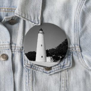 Ocracoke vuurtoren ronde button 4,0 cm