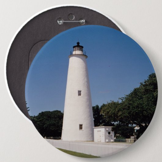 Ocracoke vuurtoren ronde button 6,0 cm (Voorkant /achterkant)