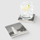 Ocracoke vuurtoren stenen onderzetter (Zijkant)