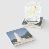 Ocracoke vuurtoren stenen onderzetter (Zijkant)