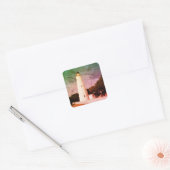 Ocracoke vuurtoren vierkante sticker (Envelop)