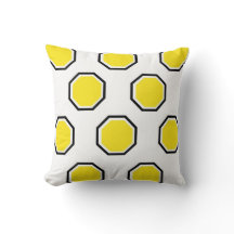 Octagon Pillow in Geel en Zwart