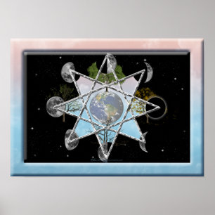 Octagram afdrukken poster