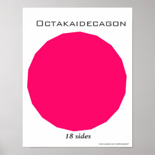 Octakaidecagon Poster van de veelhoek