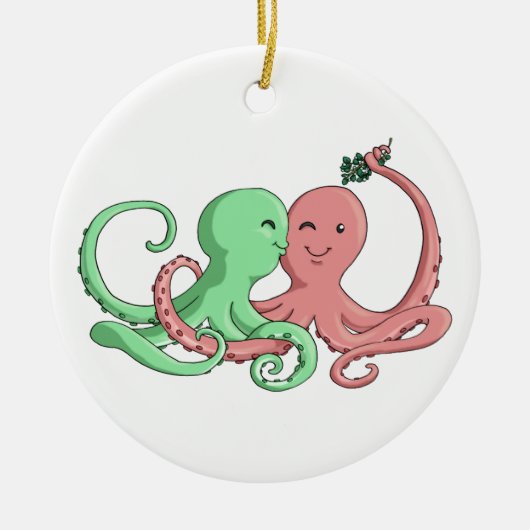 Octi Mistletoe Keramisch Ornament (Voorkant)
