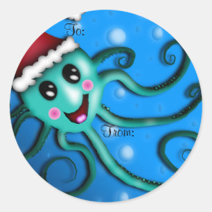 Octo Claus, label cadeau