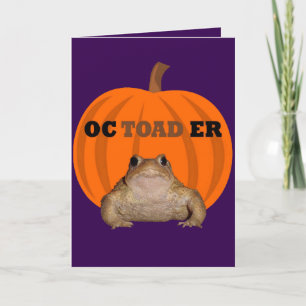 Octo Halloween Woordspeling Met Pad Vakantie Plezi Feestdagen Kaart