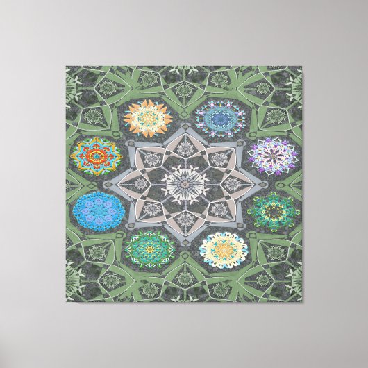 Octo helderder arabesk Moorse steen groen Canvas Afdruk (Voorkant)