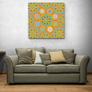 Octo helderder arabesk Moorse tangerine stijl Canvas Afdruk
