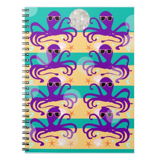 Octo Party Octopus Pattern Cute Zee Creature Notitieboek (Voorkant)