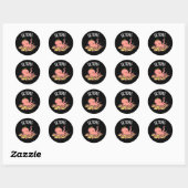 Octo-pie Funny Octopus Pie Dark BG Ronde Sticker (Vel)