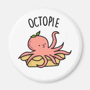 Octo-pie Funny Octopus Pie Pun Magneet