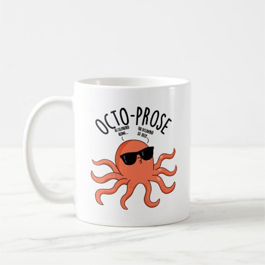 Octo-proza Funny Octopus Pun Koffiemok (Links)