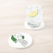 Octo schedelgroen zandsteen onderzetter (Zijkant)