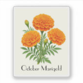 October Flamingobloem Sticker (Voorkant)