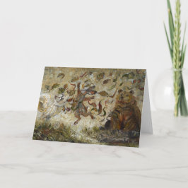 October Fun Whimsical Autumn Forest Animals  Kaart