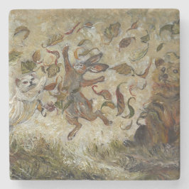 October Fun Whimsical Autumn Forest Animals  Stenen Onderzetter