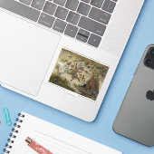 October Fun Whimsical Autumn Forest Animals  Sticker (Laptop met iPhone)