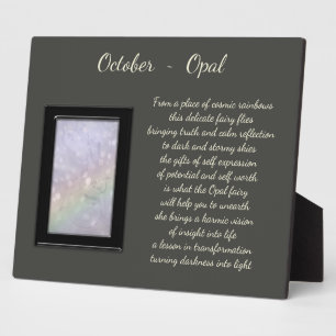 October Geboortesteen Opal Fotoplaat