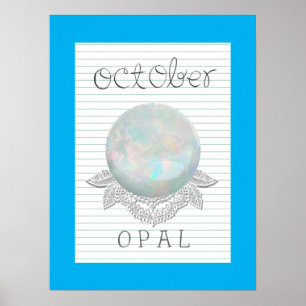 October Geboortesteen Opal Kunstwerk Poster