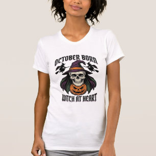October Heksen Shirt Vintage Halloween Verjaardag