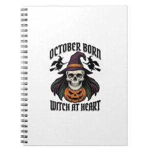 October Heksen Shirt Vintage Halloween Verjaardag  Notitieboek