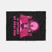 October We Wear Nk Witch Halloween Breast Cancer A Fleece Deken (Voorkant (Horizontaal))