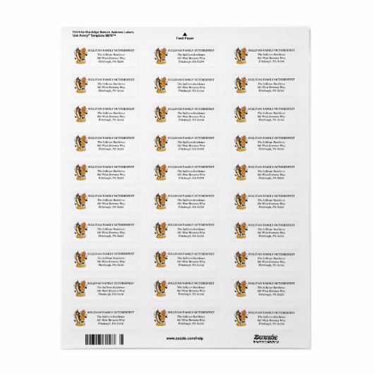 Octoberfest Brats and Beer Herfst Party Retro Etiket (Full Sheet)