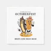 Octoberfest Brats and Beer Herfst Party Retro Servet (Voorkant)