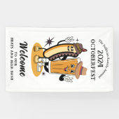 Octoberfest Brats and Beer Herfst Party Retro Spandoek (Horizontaal)