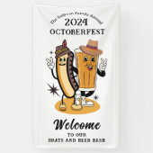 Octoberfest Brats and Beer Herfst Party Retro Spandoek (Verticaal)