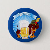 Octoberfest Wiener Dog Ronde Button 5,7 Cm (Voorkant)