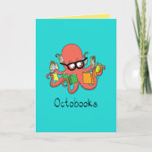 Octobooks - Octopus Lecture Livres Carte de voeux (Devant)