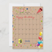 Octobre 2022 Calendrier Bonne Invitation Anniversa (Devant)