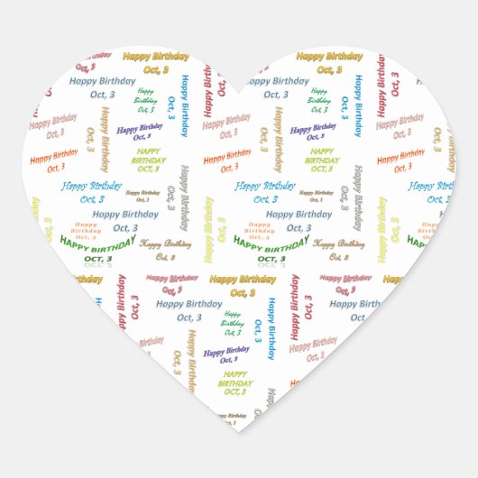 Octobre 3 Anniversaire Sticker (Devant)