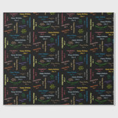 Octobre, 4 Anniversaire Papier cadeau d'enveloppem (Plat)