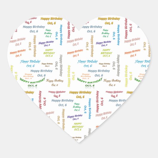 Octobre 6 Anniversaire Sticker (Devant)