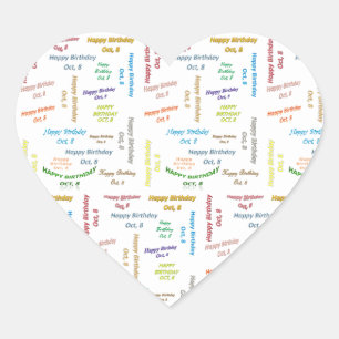 Octobre 8 Anniversaire Sticker