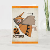 Octobre Carte Ange Halloween/Anniversaire (Devant)